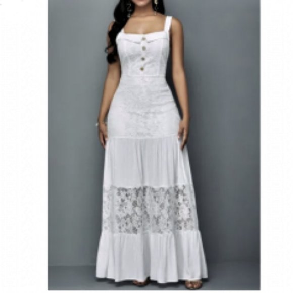 WHITELACE MAXI DRESS. - Picture 1 of 3